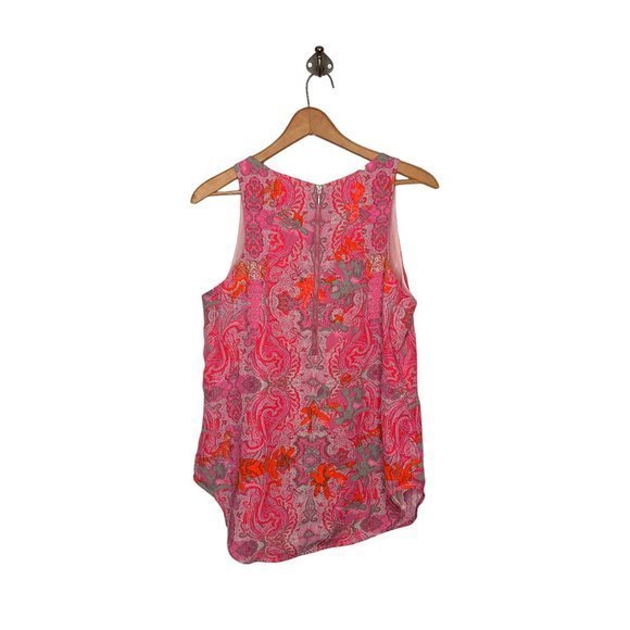 Cabi Small S Pink Paisley Layered Chiffon Jubilee Tank Top Shirt Blouse # 127 - Picture 4 of 6